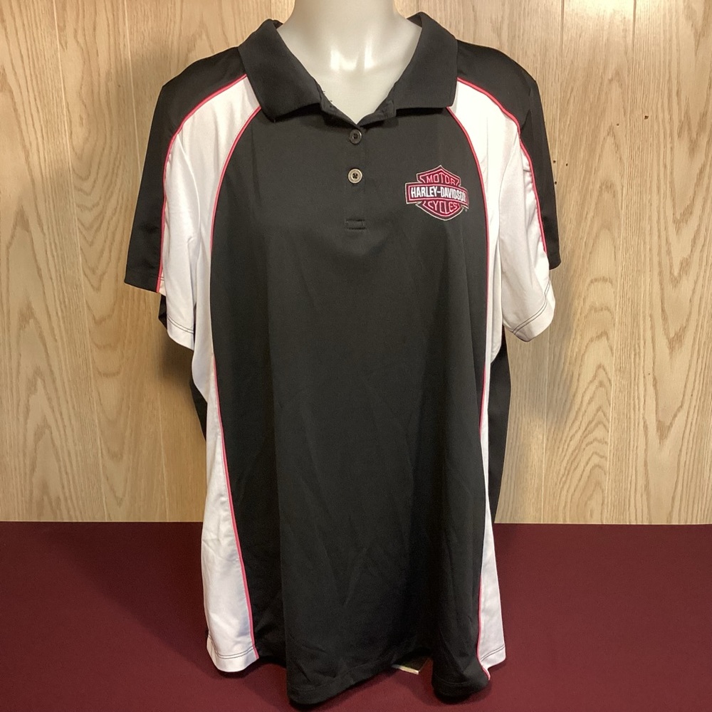 Harley Davidson womens polo shirt black with pink size 1X from Mansfield PA